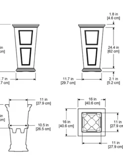 Fairfield Self-Watering Tall Patio Planters, 28” -PlantJoy Store 39342 15V tif