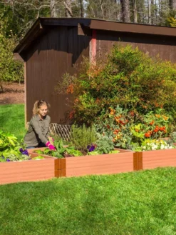 Classic Sienna Composite Raised Bed, 11" High With 2" Board -PlantJoy Store 8588267 03V tif