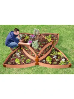 Classic Sienna Raised Garden Bed Versailles Sunburst With 1" Boards -PlantJoy Store 8589503 01v