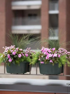 Self-Watering Saddle Railing Planter, 16" -PlantJoy Store 8592175GR 2430 tif