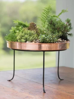 Large Round Copper Plant Tray, 14" -PlantJoy Store 8593567 4637 tif
