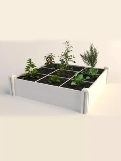 Raised Garden Bed With Grow Grid, 4' X 4' -PlantJoy Store 8599291 02V