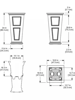 Fairfield Self-Watering Tall Patio Planters, 34” 27 Fairfield Self-Watering Tall Patio Planters, 34” -PlantJoy Store 8600109 11V tif
