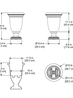 Ellington Self-Watering Urn Planter, 24" -PlantJoy Store 8600110 11V tif