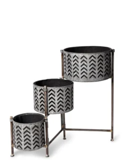 Galvanized Grow Bag Triple Planters With Stand 10 Galvanized Grow Bag Triple Planters With Stand -PlantJoy Store 8609180 4812 tif