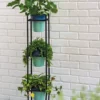 Steel Vertical Plant Stand With Metal Pots
