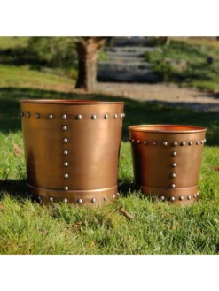 Riveted Planters, Set Of 2 -PlantJoy Store 8610032 05v