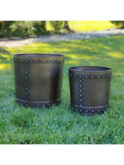 Riveted Planters, Set Of 2 -PlantJoy Store 8610081 01v