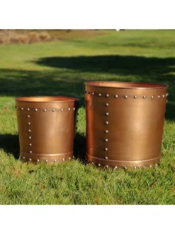 Riveted Planters, Set Of 2 -PlantJoy Store 8610081 03v