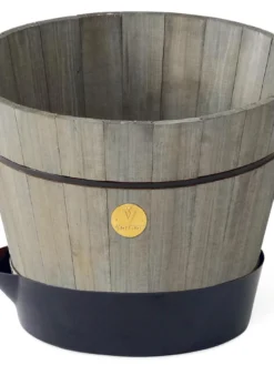 VegTrug® Build-a-Barrel Wooden Planter With Self-Watering Reservoir Tray, 18" -PlantJoy Store 8610253 08V tif