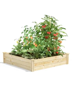 Pine Raised Garden Beds, 4'x4' -PlantJoy Store 8612250 02v