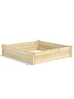 Pine Raised Garden Beds, 4'x4' -PlantJoy Store 8612250 03v
