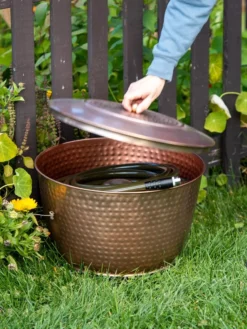 Hammered Copper Hose Pot With Lid -PlantJoy Store 8613311 0010
