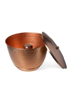 Hammered Copper Hose Pot With Lid -PlantJoy Store 8613311 5812