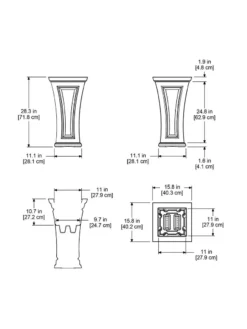 Cambridge Tall Planter, 28" Height -PlantJoy Store 8613524 04V 3 4