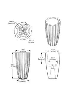Sedona Tall Planter, 28" Height -PlantJoy Store 8613525 10V 3 4