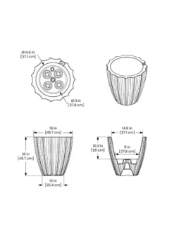 Sedona Round Planter, 18" Diameter -PlantJoy Store 8613526 07V 3 4