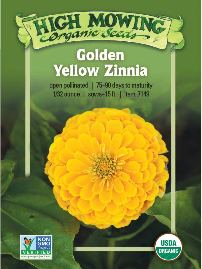 Golden Yellow Zinnia Organic Seeds 1 Golden Yellow Zinnia Organic Seeds