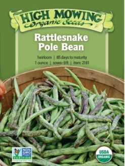 Rattlesnake Pole Bean Organic Seeds