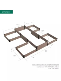 Terraced H-Shape Garden Bed 6 Terraced H-Shape Garden Bed -PlantJoy Store 8614260 03V 3 4